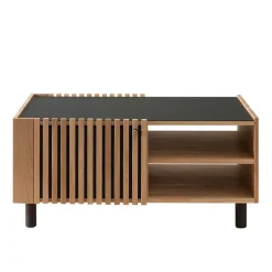 Skandi Wohnzimmertisch aus Wildeiche und Glas - Valouis^Wohnen New