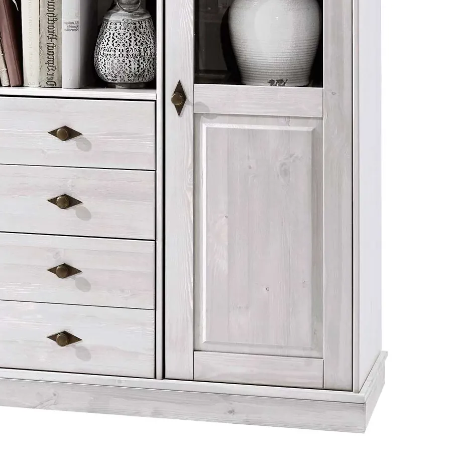 Skandinavisches Highboard Satumare in Weiß^Wohnen New