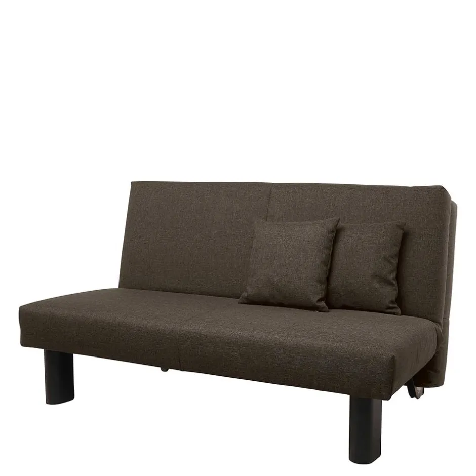 Sofa mit Bettfunktion in Braun mit Schwarz - Amor^Wohnen Clearance