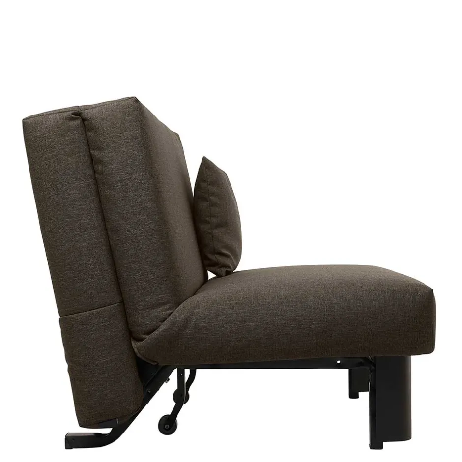 Sofa mit Bettfunktion in Braun mit Schwarz - Amor^Wohnen Clearance