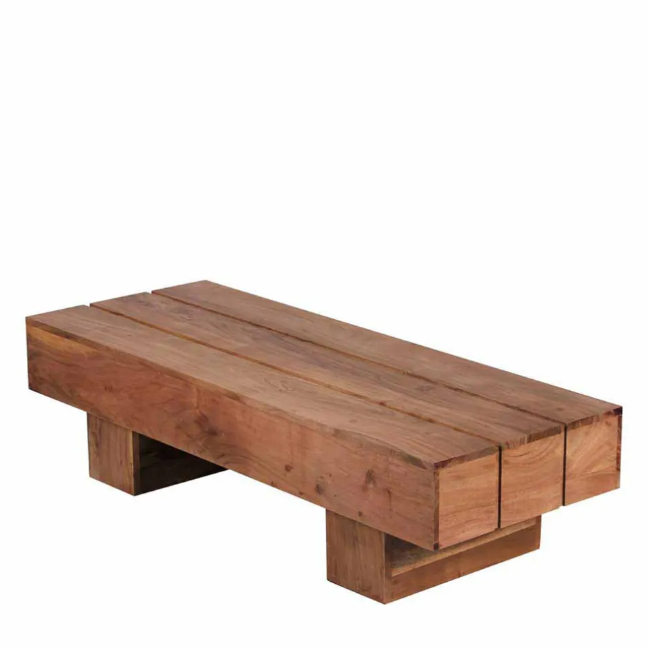 Wohnen Sofatisch aus naturbelassenem Holz Oridano Akazie massiv