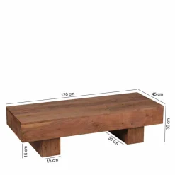 Wohnen Sofatisch aus naturbelassenem Holz Oridano Akazie massiv