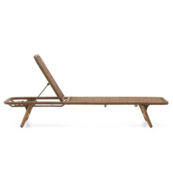 Wohnen Sonnenliege aus Kordelgeflecht in Beige - Draguno