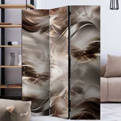 Spanische Wand in Braun & Hellgrau bedruckt - Dennja^Wohnen Online