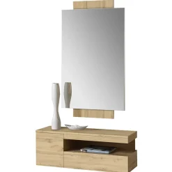 Wohnen Spiegel & Hängekonsole in Wildeiche - Loriot (zweiteilig)