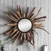 Wohnen Spiegel im Sonnendesign aus Suar Altholz - Teako