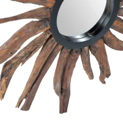 Wohnen Spiegel im Sonnendesign aus Suar Altholz - Teako