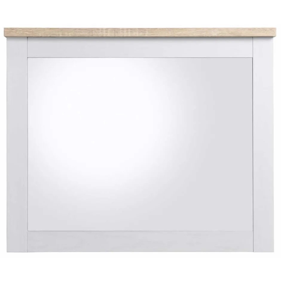 Wohnen Spiegel in Weiß & Sonoma-Eiche Dekor - Nudion