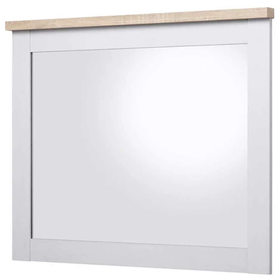 Wohnen Spiegel in Weiß & Sonoma-Eiche Dekor - Nudion