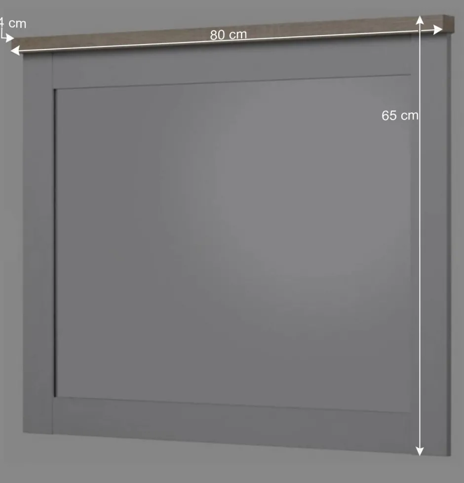 Wohnen Spiegel in Weiß & Sonoma-Eiche Dekor - Nudion