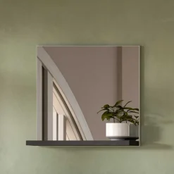 Wohnen Spiegel mit Ablage in Dunkelgrau - Suad