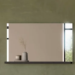 Wohnen Spiegel mit Ablage in Dunkelgrau - Suad