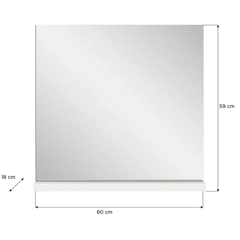 Wohnen Spiegel mit Ablage in Dunkelgrau - Suad