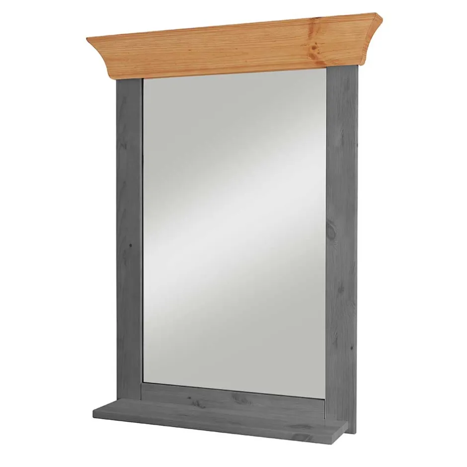 Spiegel mit Ablage und Holzrahmen zweifarbig - Glams^Wohnen