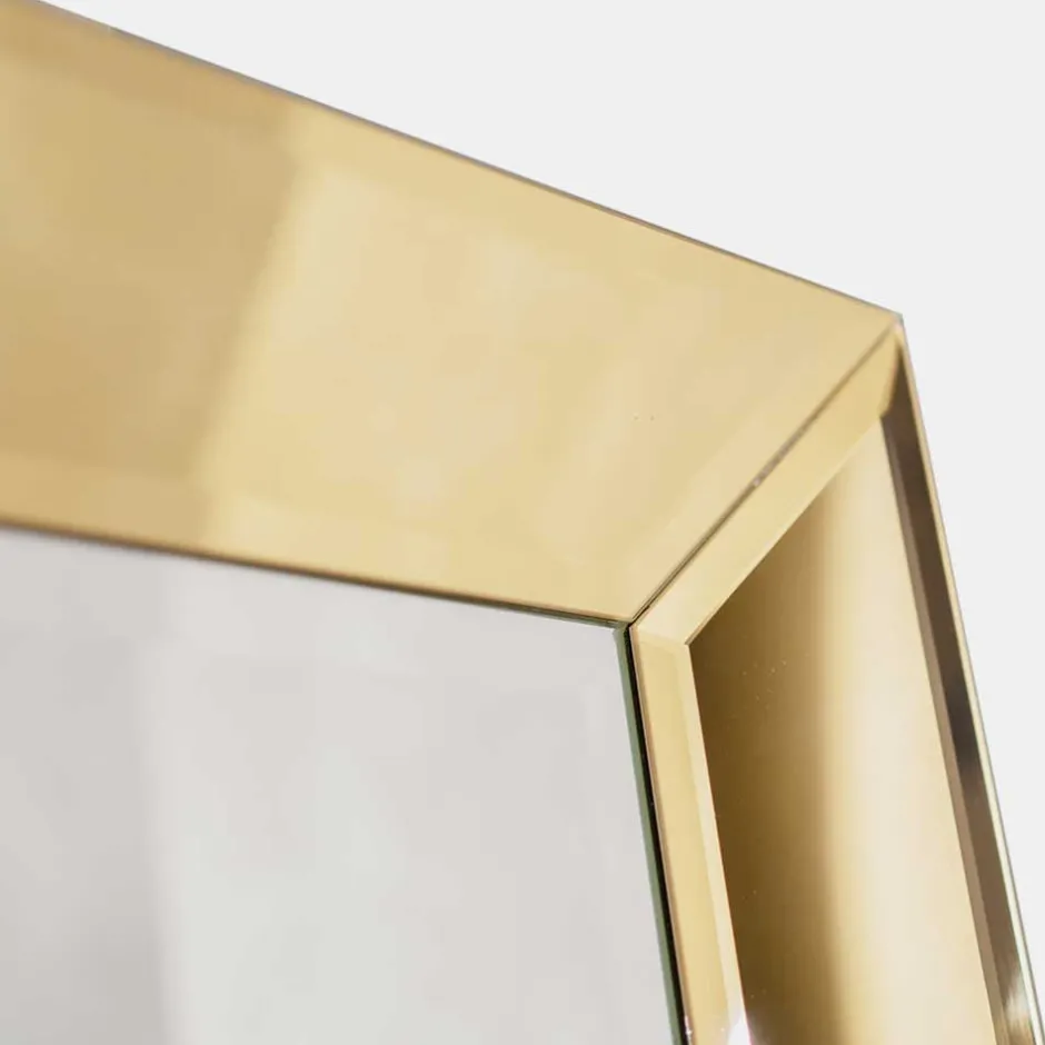 Wohnen Spiegel mit Glasrahmen in Gold - Sognory