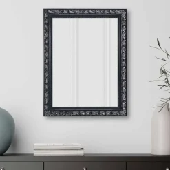 Spiegel mit Holzrahmen in Schwarz Silber - Aphrano^Wohnen
