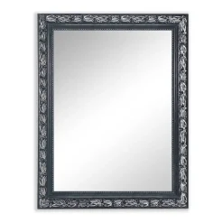 Spiegel mit Holzrahmen in Schwarz Silber - Aphrano^Wohnen