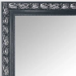 Spiegel mit Holzrahmen in Schwarz Silber - Aphrano^Wohnen