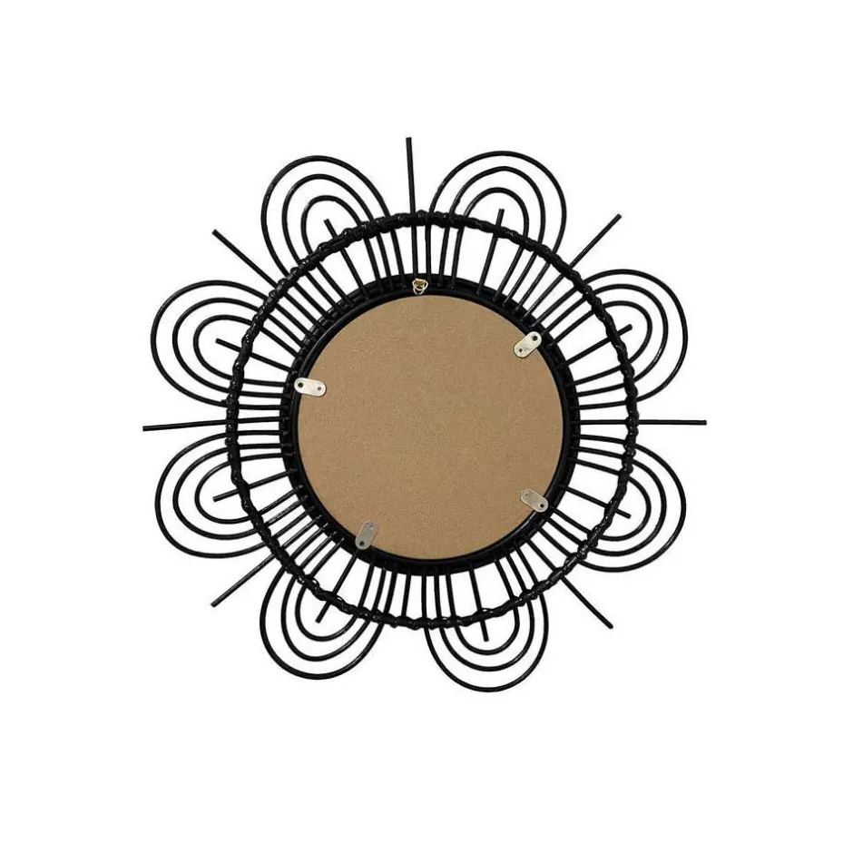 Spiegel mit Rattanrahmen im Blumen Look - Puzian^Wohnen Online