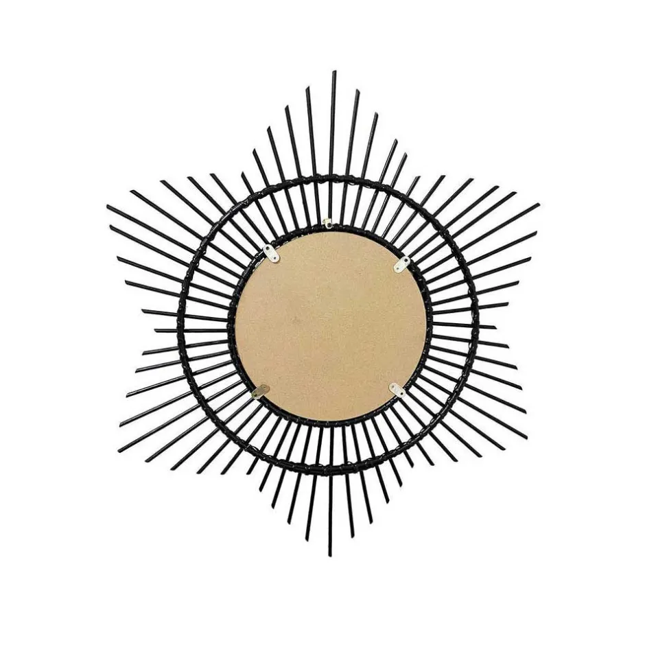 Wohnen Spiegel mit Rattanrahmen im Stern Look - Manna