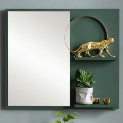 Spiegel mit Regal in Dunkelgrün - Aqua^Wohnen New