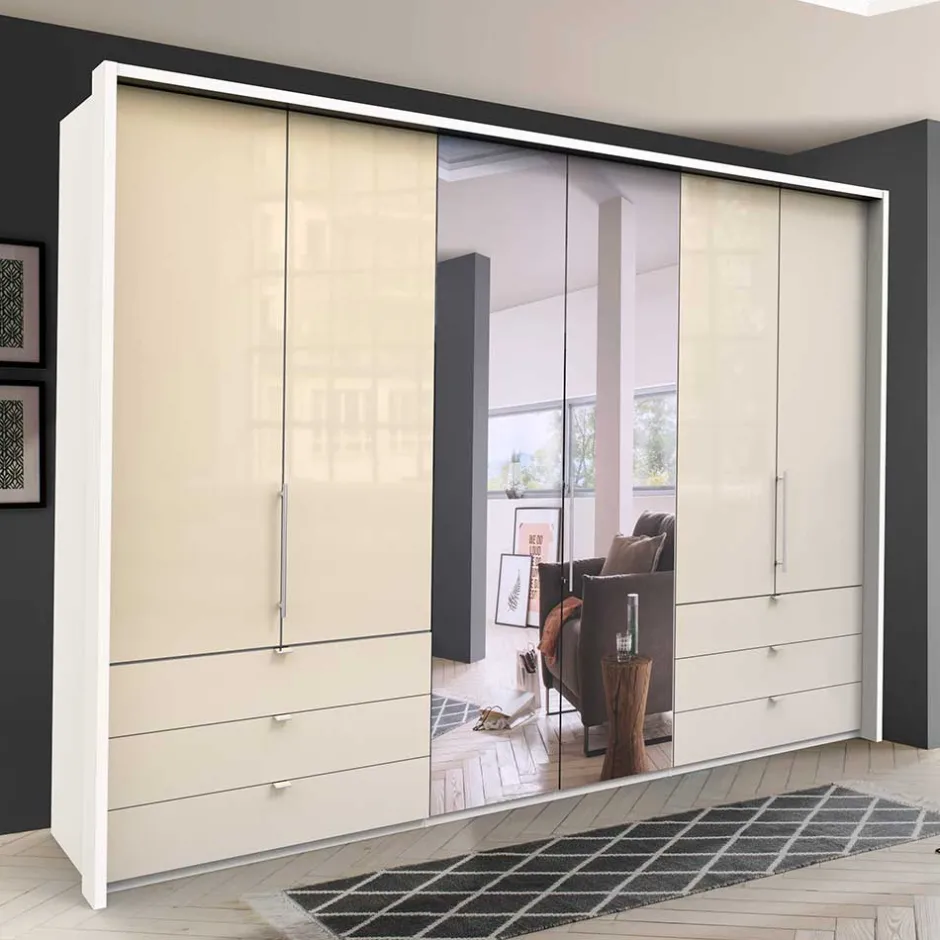 Wohnen Spiegel Schlafzimmerschrank mit Falttüren - Zidarie