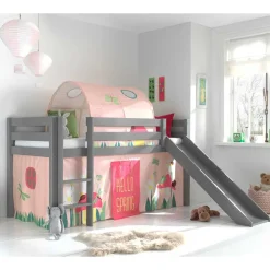 Spielbett mit Rutsche in Grau & Tunnel - Emju^Wohnen New