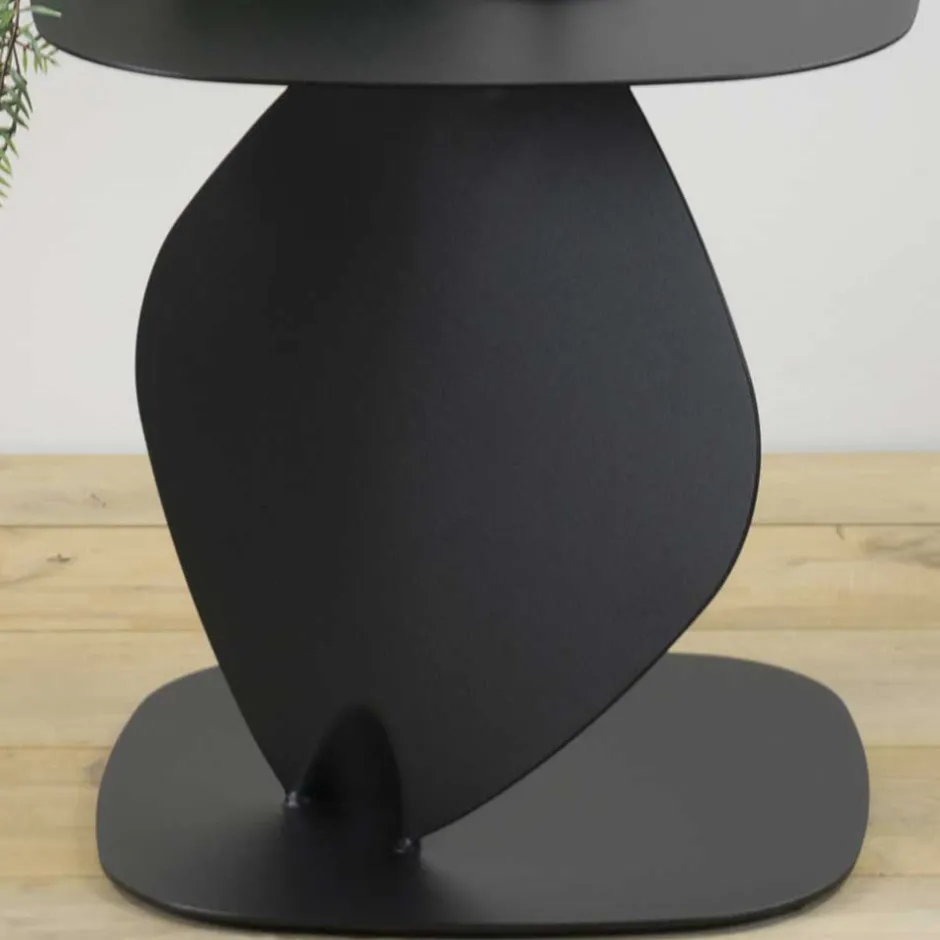 Wohnen Stahl Beistelltisch in Schwarz pulverbeschichtet - Acapella