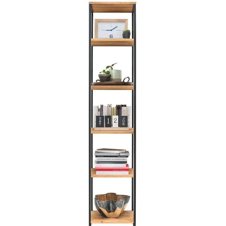 Wohnen Stahl Regal mit 6 Wildeiche Böden - Sluganov