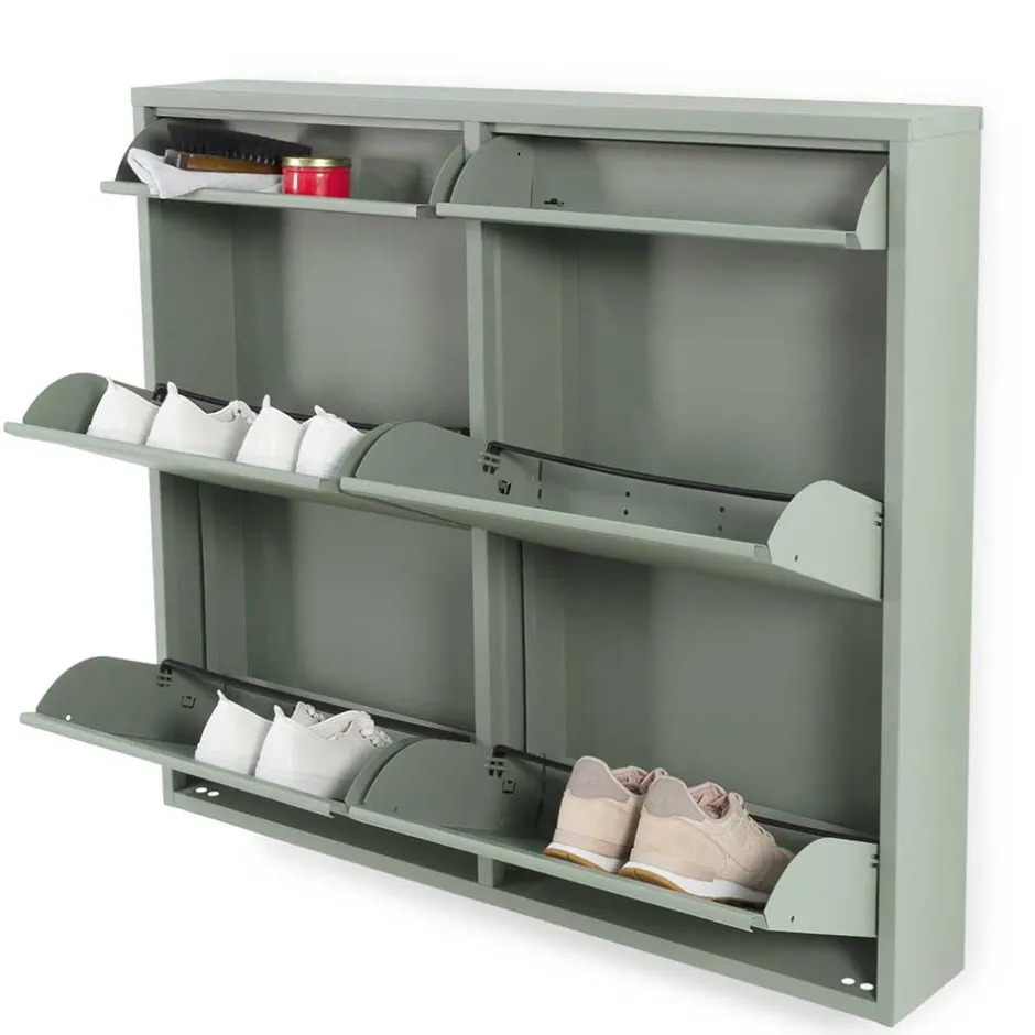 Stahl Schuhschrank in Graugrün - Ciudad^Wohnen Best