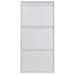 Wohnen Stahl Schuhschrank in Weiß pulverbeschichtet - Donzai