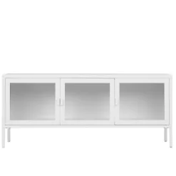 Wohnen Stahl TV Lowboard mit drei Glastüren - Sancrez
