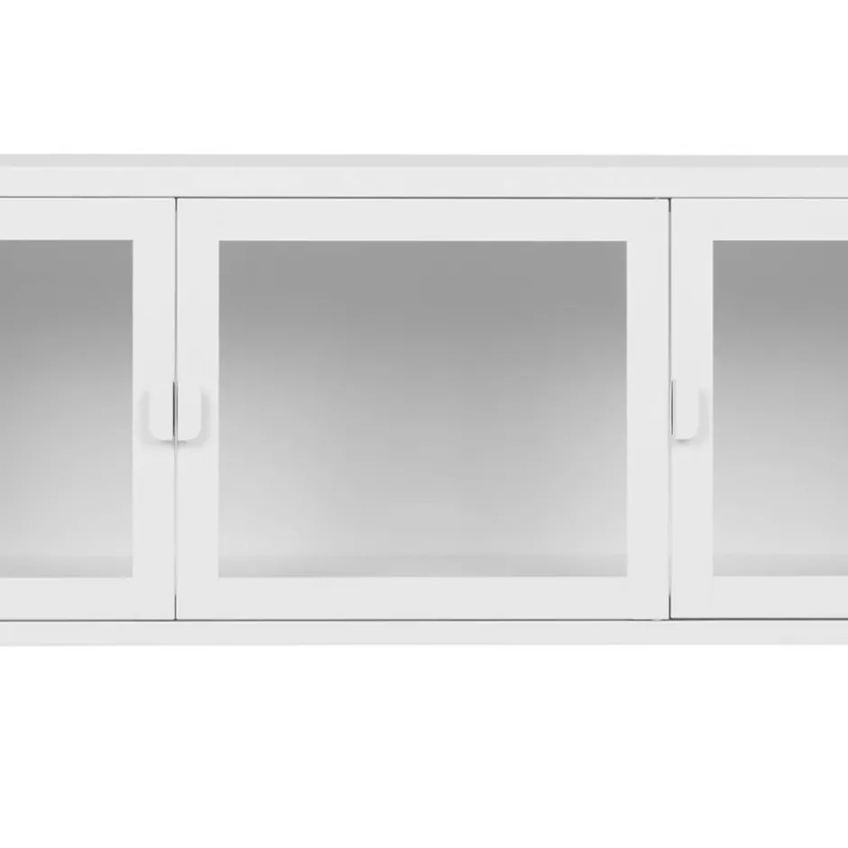 Wohnen Stahl TV Lowboard mit drei Glastüren - Sancrez