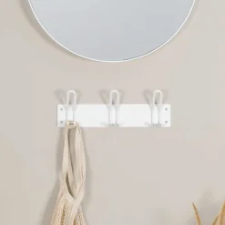 Wohnen Stahl Wandgarderobe in Weiß - Thilado