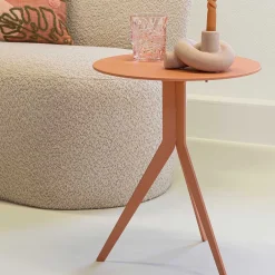 Wohnen Stahl-Beistelltisch in Terracotta - Mala