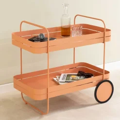 Wohnen Stahl-Servierwagen in Terracotta - Taradina