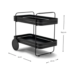 Wohnen Stahl-Servierwagen in Terracotta - Taradina