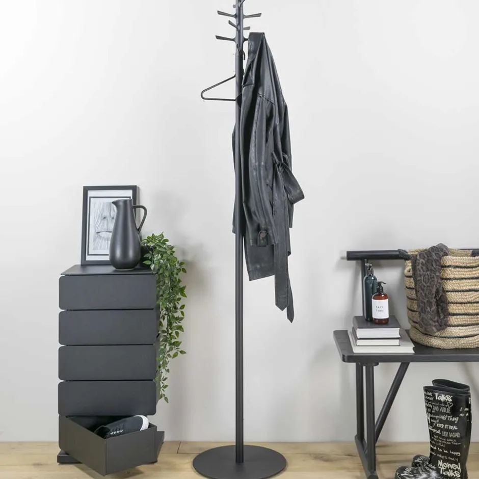 Wohnen Standgarderobe Garderobenständer aus Stahl - Paola