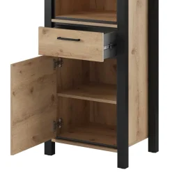 Wohnen Standregal in Wildeiche NB & Schwarz - Zavorra