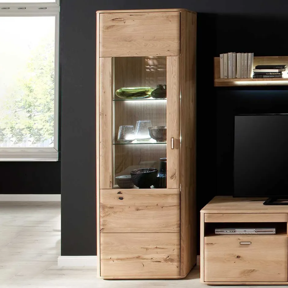 Wohnen Standvitrine aus Balkeneiche - Destal