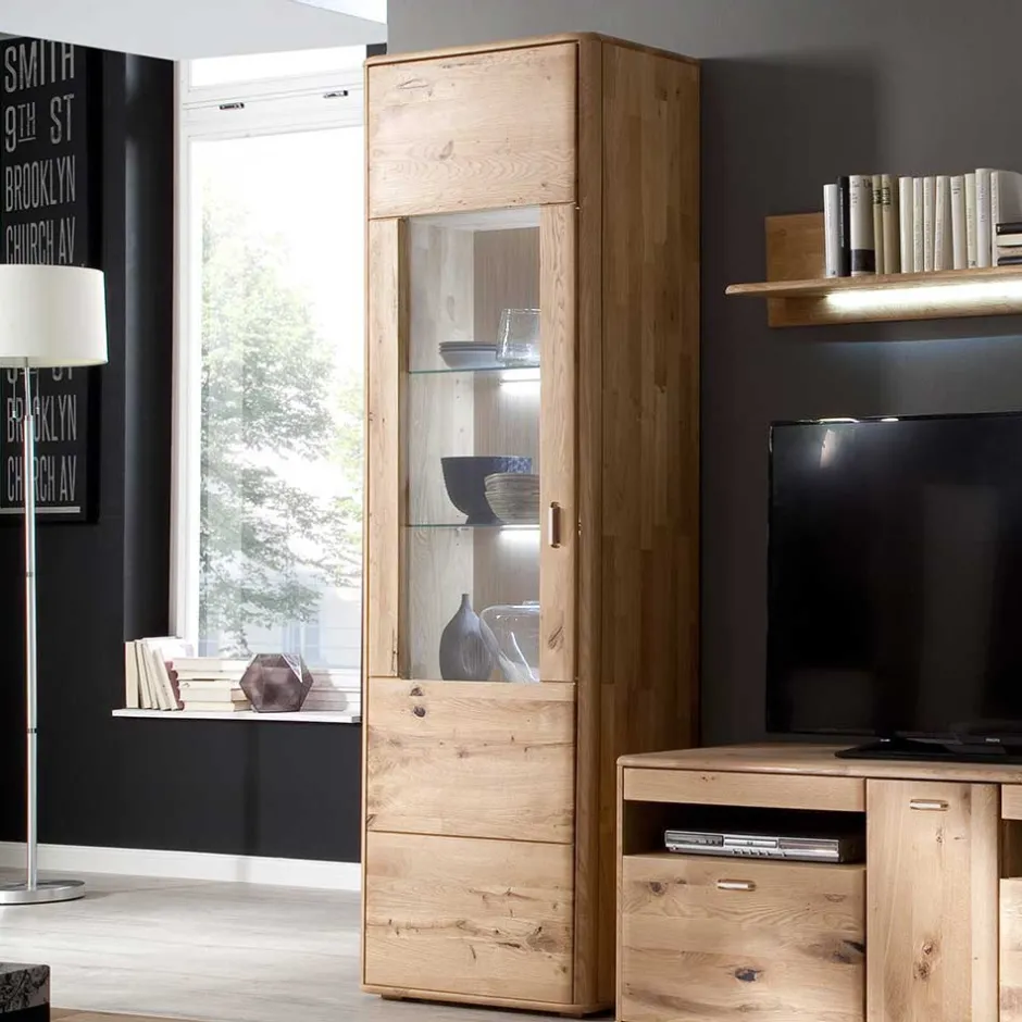 Wohnen Standvitrine aus Balkeneiche - Destal