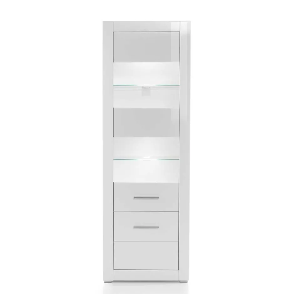 Standvitrine in Hochglanz Weiß Yulis 2-türig^Wohnen Clearance