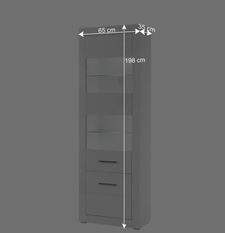 Standvitrine in Hochglanz Weiß Yulis 2-türig^Wohnen Clearance