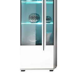 Standvitrine Jetongos in Weiß Hochglanz^Wohnen