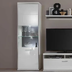 Standvitrine Tacroma in Hochglanz Weiß^Wohnen Online