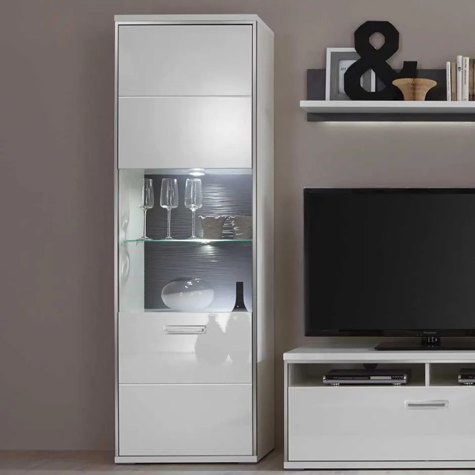 Standvitrine Tacroma in Hochglanz Weiß^Wohnen Online