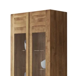 Wohnen Standvitrine Vaskov aus Wildeiche Massivholz