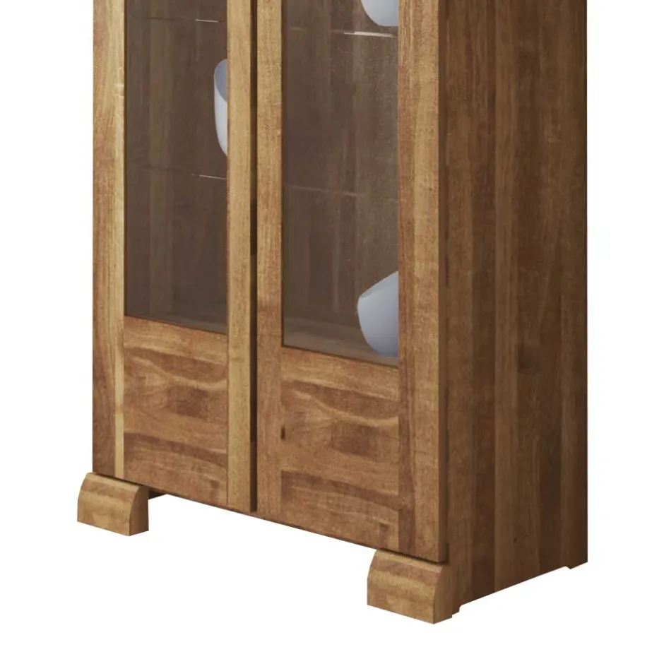 Wohnen Standvitrine Vaskov aus Wildeiche Massivholz