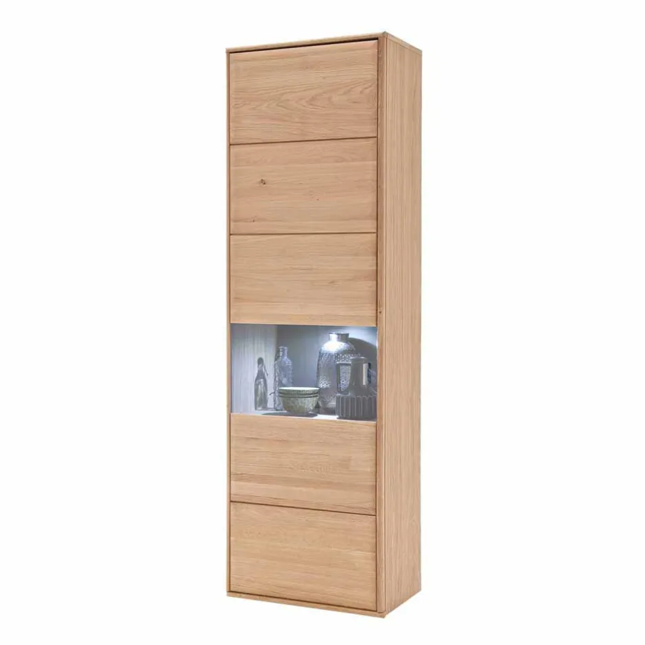 Wohnen Standvitrine Vernella aus Eiche hell geölt