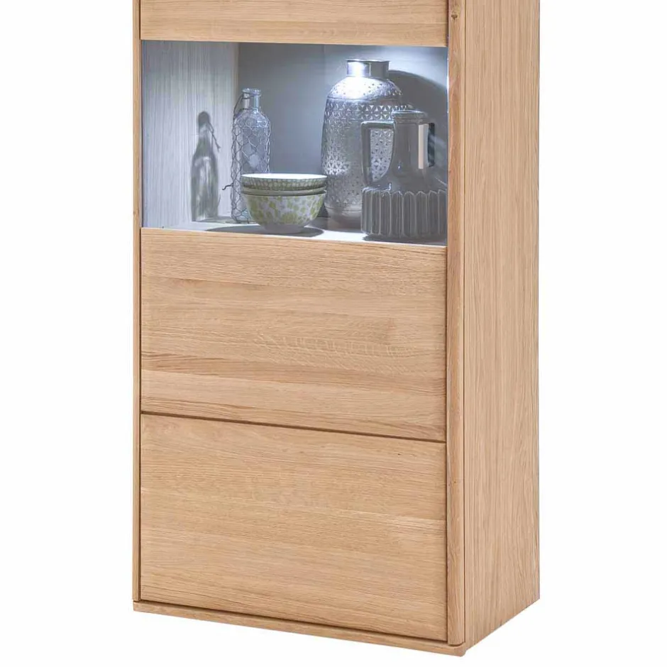 Wohnen Standvitrine Vernella aus Eiche hell geölt